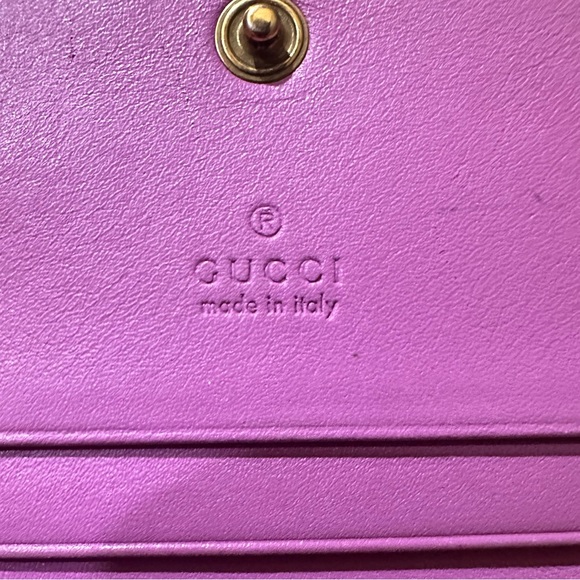 Gucci Pink Chevron Marmont Wallet - Picture 9 of 11